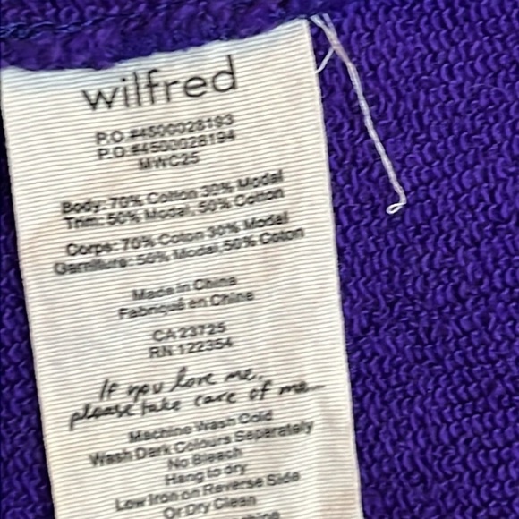 Aritzia Wilfred Diderot Purple Open Carigan size Small - Picture 3 of 7